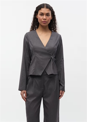 Encroydon ls bluse 7300 Grey/White Pinstriped Envii 